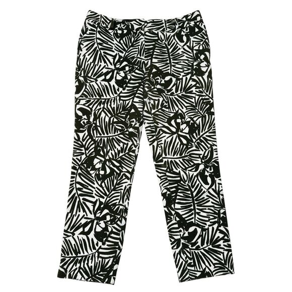 Kate Spade Pants Size 6 Green Floral Tropical Vacation Resort Hawaiian Palm Tree - Picture 1 of 9